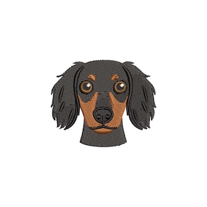 Mini disegno da ricamo con volto di bassotto, modello da ricamo con volto di cane, disegni da ricamo a macchina per amanti dei cani, file da ricamo, proprietario di animali domestici