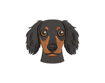 Mini Long Haired Dachshund Embroidery Design, Dog Embroidery Files, Pet Embroidery Patterns, Machine Embroidery Designs