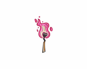 Burning match machine embroidery designs, Fire Flame embroidery pattern, embroidery files, trendy embroidery designs, digital download