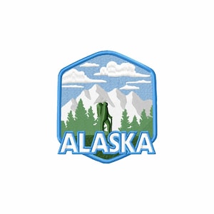 Alaska embroidery design, Machine embroidery designs, Embroidery files, Embroidery pattern, Travelling, Hiking, Outdoors, National park