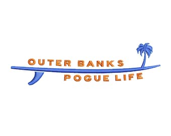 Outer Banks Embroidery Design, North Carolina Embroidery Files, Surf Embroidery Patterns, Machine Embroidery Designs
