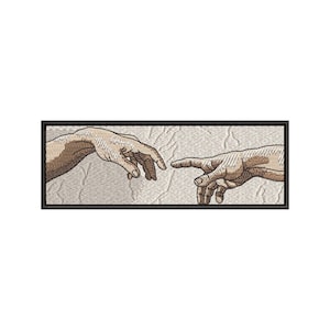 The Creation of Adam machine embroidery designs, Embroidery pattern, Embroidery files, Embroidery art, Michelangelo, Digital download