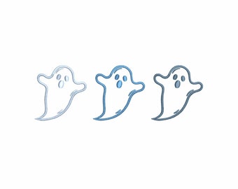 Disegno da ricamo retrò con fantasma di Halloween (download digitale)