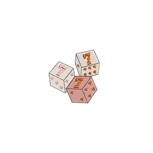 Würfelspiel 777 Maschinenstickmotive, Lucky Triple Seven, Stickmuster, Stickdateien, Trendstickerei, digitaler Download