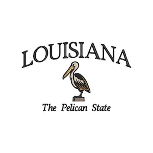 Louisiana machine embroidery designs,  Pelican state, embroidery files, embroidery pattern, trendy embroidery designs, digital download