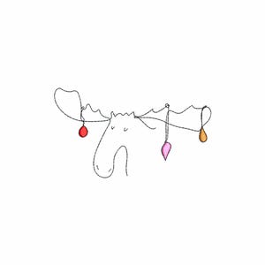 Christmas Moose embroidery design, Christmas lights Machine embroidery designs, Embroidery files, Embroidery pattern, digital download