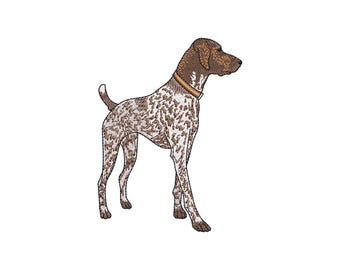 German Shorthaired Pointer embroidery design, Dog machine embroidery designs, Dog embroidery designs, Dog embroidery files, digital download