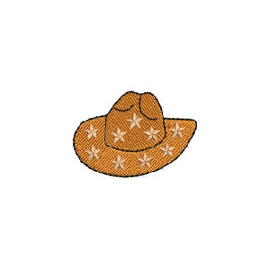 Borduurontwerp mini cowboyhoed, mini sheriffhoed, western borduurpatroon, borduurbestanden wilde westen, machineborduurontwerpen