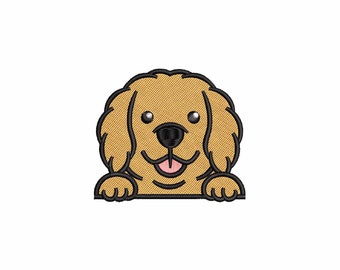 Golden retriever embroidery design, mini dog embroidery design, animal embroidery design, pet embroidery, trendy embroidery designs