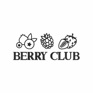 Berry club machine embroidery designs, Strawberry, Blueberry, Raspberry, embroidery pattern, embroidery files, digital download