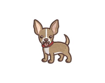 Mini Chihuahua Embroidery Design, Cute Cartoon Dog Embroidery Files, Pet Embroidery Patterns, Machine Embroidery Designs