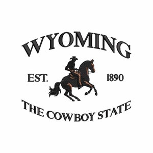 Wyoming machine embroidery designs, Cowboy state, USA, America, Travelling, Embroidery files, Embroidery pattern, Digital download