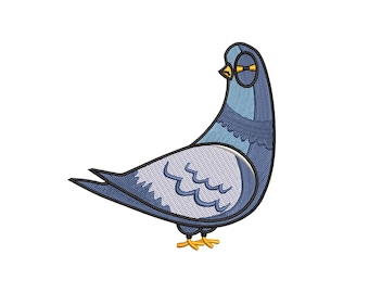 Pigeon Embroidery Design, Bird Embroidery Files, Funny Animals Embroidery Patterns, Machine Embroidery Designs