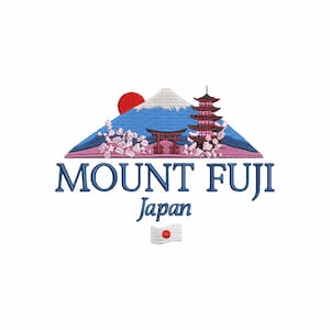 Japan Mount Fuji machine embroidery designs, embroidery pattern, embroidery files, trendy embroidery designs, digital download