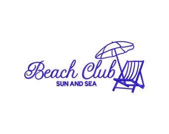 Beach embroidery designs, Sun umbrella and beach chair, machine embroidery designs summer, trendy embroidery designs, digital download