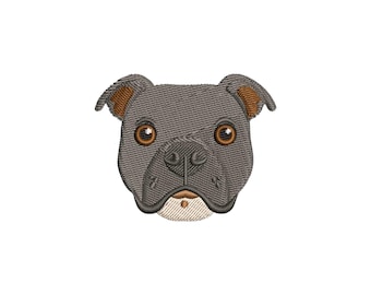 Mini Staffordshire Bull Terrier Embroidery Design, Dog Embroidery Files, Pet Embroidery Patterns, Machine Embroidery Designs