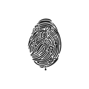 Music fingerprint machine embroidery designs, Treble clef embroidery pattern, Musical Notes embroidery files, music lovers, digital download