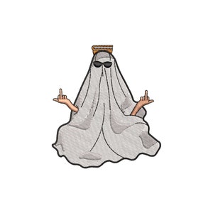Ghost embroidery design, Halloween embroidery designs, Halloween embroidery files, middle finge, spooky season, machine embroidery designs