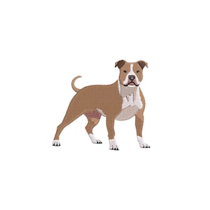 American Pit Bull Terrier embroidery design, Dog machine embroidery designs, Dog embroidery designs, Dog embroidery files, Pet pattern