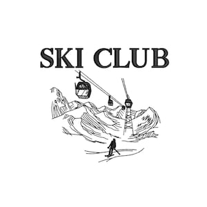 Ski Club Stickmuster, Stickdatei, Berglandschaft, Stickmuster, Sportstickerei, Winter Stickdatei