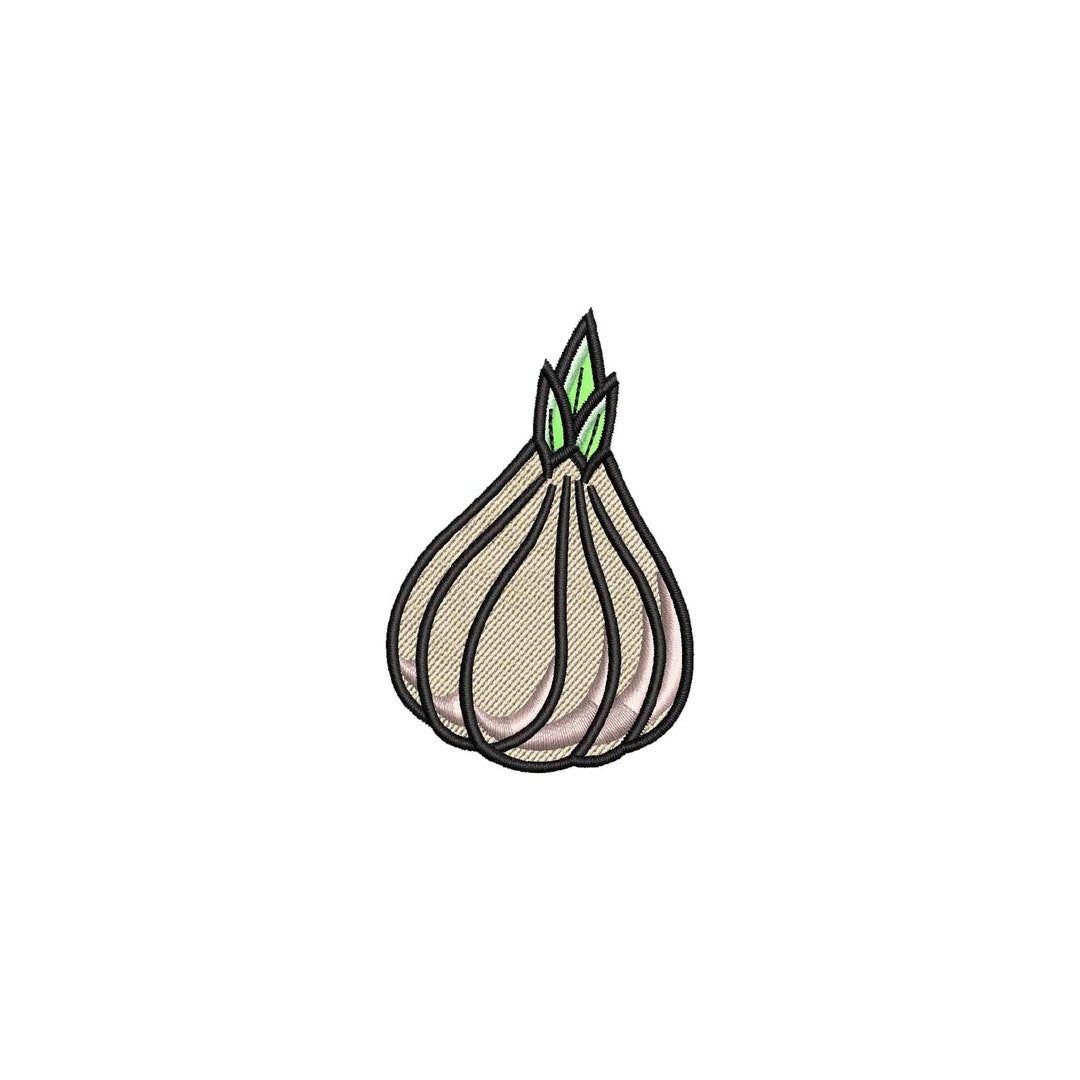 Garlic Embroidery Pattern Mini Garlic Embroidery Design, Vegetable Embroidery Files, Botanical ...