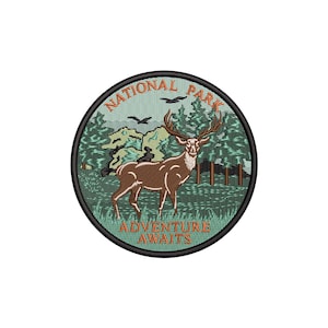 National park embroidery design, Mountains machine embroidery designs, Elk Deer embroidery files, Travelling, Hiking, Camping, Outdoors