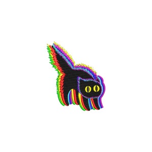 Glitch effect cat embroidery design, machine embroidery designs, embroidery pattern, embroidery files, funny embroidery, digital download