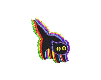 Glitch effect cat embroidery design, machine embroidery designs, embroidery pattern, embroidery files, funny embroidery, digital download