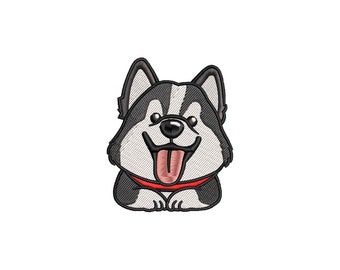 Mini Siberian Husky Embroidery Design, Cute Cartoon Dog Embroidery Files, Pet Embroidery Patterns, Machine Embroidery Designs