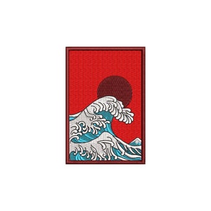 The great wave off kanagawa machine embroidery designs, Japanese art, Embroidery art, Embroidery pattern, Embroidery files, digital download