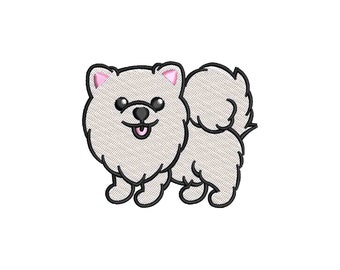 Mini Pomeranian Embroidery Design, Dog Embroidery Files, Pomeranian Embroidery Patterns, Machine Embroidery Designs