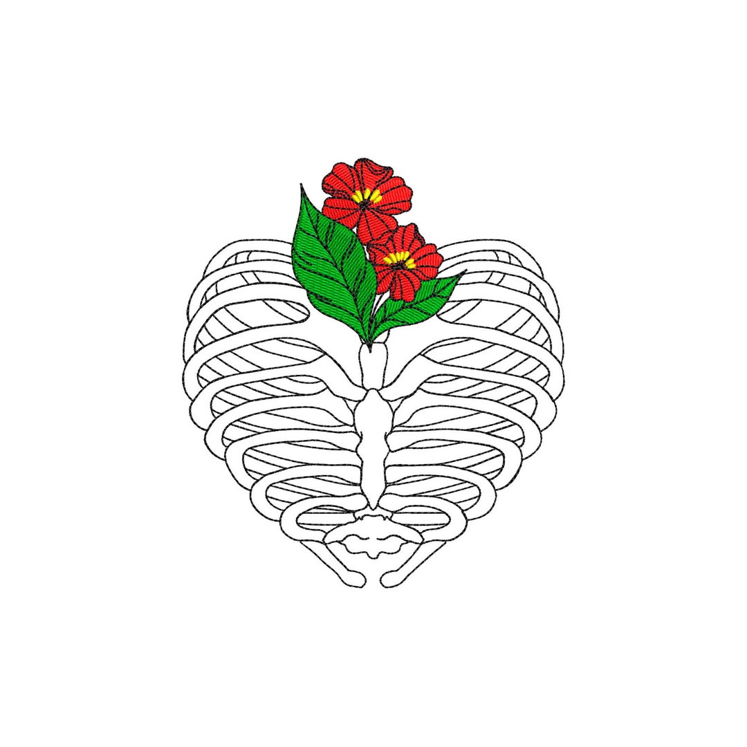 Ribs Embroidery Design, Flower Embroidery Design, Halloween Embroidery ...