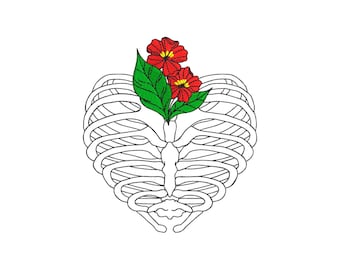 Ribs embroidery design, flower embroidery design, halloween embroidery designs, rib cage one line embroidery, trendy embroidery designs