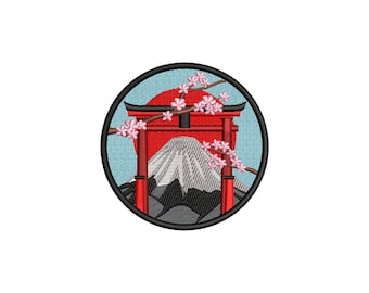 富士山の刺繍デザイン – 日本の風景の機械刺繍ファイル