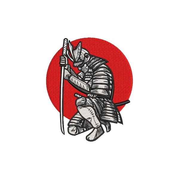 Japanese Samurai Embroidery Design: Trendy Art (Digital Download)