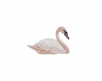 ミニ白鳥の刺繍デザイン、ミシン刺繍デザイン、刺繍パターン、刺繍ファイル、小鳥の刺繍デザイン