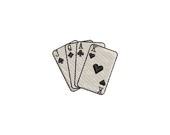 Playing cards machine embroidery designs, embroidery pattern, embroidery files, trendy embroidery designs, digital download