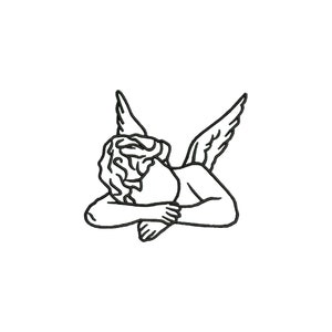 Angel embroidery design, Machine embroidery designs angel wings, Embroidery designs trendy, One line embroidery, Line art, Digital download