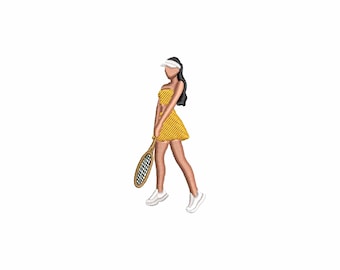 Mini Tennis Player Embroidery Design, Paddle Embroidery Files, Sport Embroidery Patterns, Machine Embroidery Designs