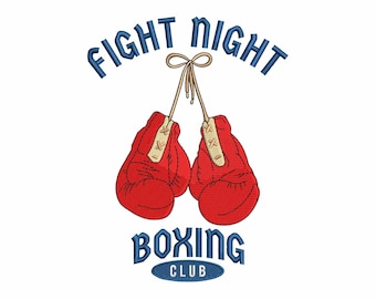 Diseño de bordado de guantes de boxeo, diseños de bordado a máquina de Box Club, archivos de bordado deportivo, patrón de bordado, descarga digital