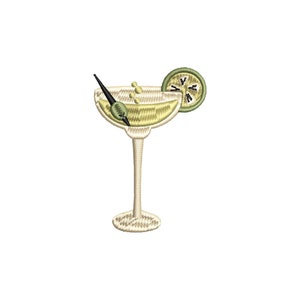 Mini martini cocktail machine embroidery designs, Martini Glass, embroidery files, Dirty Martini, embroidery pattern, digital download