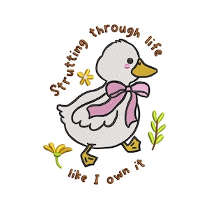 Goose embroidery design, Funny machine embroidery designs, Duck embroidery design, embroidery pattern, Cute goose embroidery files