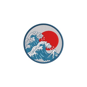 Japanese great wave embroidery design, machine embroidery designs, embroidery pattern, embroidery files, trendy embroidery designs