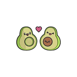 Kawaii avocado machine embroidery designs, embroidery pattern, Kitchen embroidery files, baby embroidery designs, digital download
