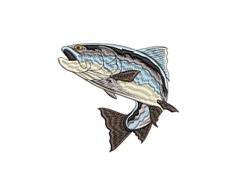 Steelhead Trout Fish Embroidery Design, Fish Embroidery Files, Fishing Embroidery Patterns, Machine Embroidery Designs