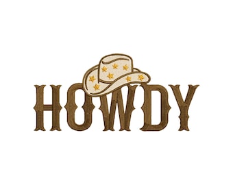 Howdy embroidery design, machine embroidery designs, embroidery pattern, embroidery files, trendy embroidery designs, digital download