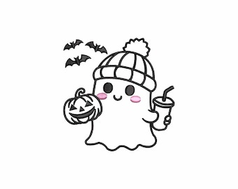 Motifs mignons de broderie machine fantôme, motifs de broderie Halloween, saison fantasmagorique, fichiers de broderie halloween, téléchargement numérique