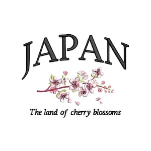 Japan machine embroidery designs, Cherry blossoms Embroidery files, Travelling embroidery, Japanese Embroidery pattern, Digital download