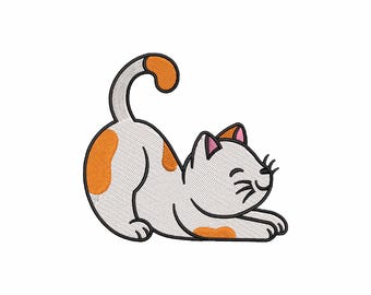 Diseños de bordado de gatos adorables, archivos de bordado de gatitos, patrones de bordado para niños, diseños de bordado a máquina.