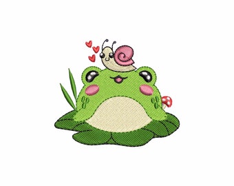 Cute frog machine embroidery designs, embroidery design, mini frog, animal embroidery design, trendy embroidery designs, digital download